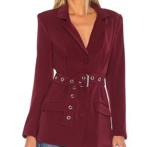 Lovers and Friends Wade Blazer. Color: Wine Red. Size: XS